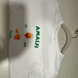 Amalfi Graphic White Crop Top
